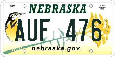 NE license plate AUF476