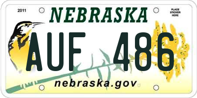 NE license plate AUF486