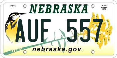 NE license plate AUF557