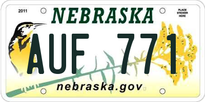 NE license plate AUF771