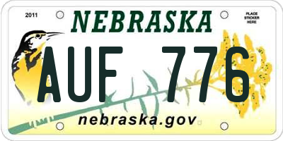 NE license plate AUF776