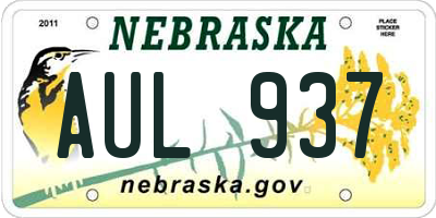NE license plate AUL937
