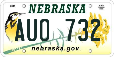NE license plate AUO732