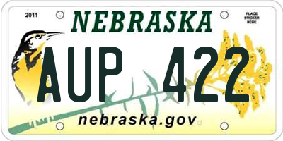 NE license plate AUP422