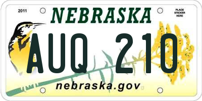 NE license plate AUQ210