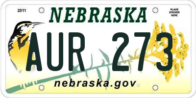 NE license plate AUR273