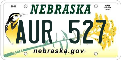 NE license plate AUR527