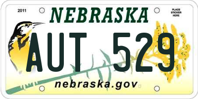 NE license plate AUT529