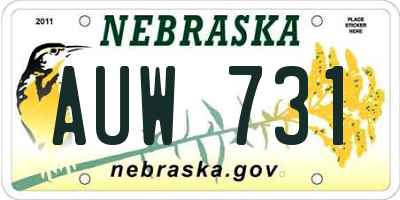 NE license plate AUW731