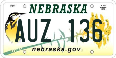 NE license plate AUZ136