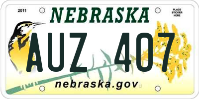 NE license plate AUZ407
