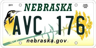 NE license plate AVC176