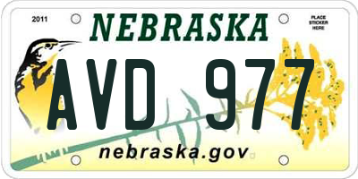 NE license plate AVD977