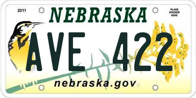 NE license plate AVE422