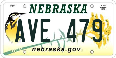NE license plate AVE479