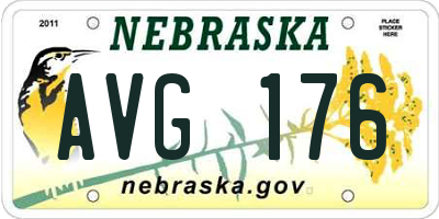 NE license plate AVG176