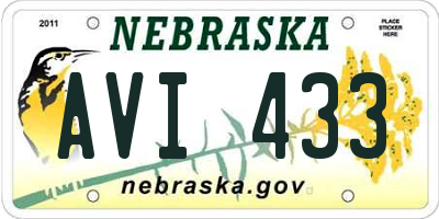 NE license plate AVI433