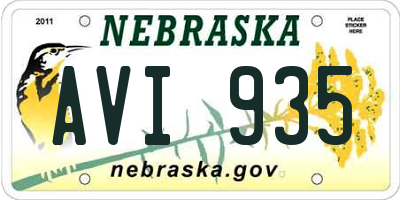 NE license plate AVI935