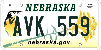 NE license plate AVK559