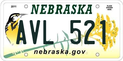 NE license plate AVL521