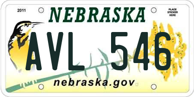 NE license plate AVL546