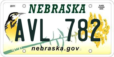 NE license plate AVL782