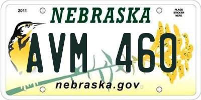 NE license plate AVM460