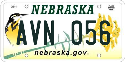 NE license plate AVN056