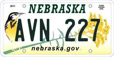 NE license plate AVN227