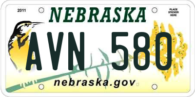 NE license plate AVN580