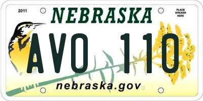 NE license plate AVO110