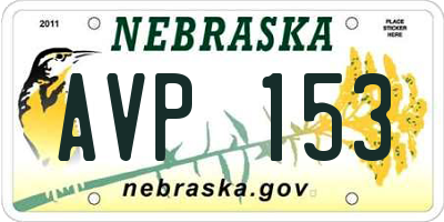 NE license plate AVP153