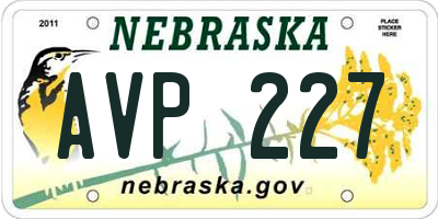 NE license plate AVP227