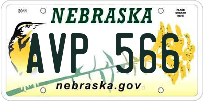 NE license plate AVP566