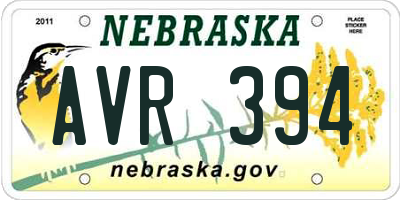 NE license plate AVR394