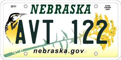 NE license plate AVT122