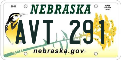 NE license plate AVT291