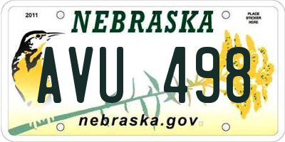 NE license plate AVU498