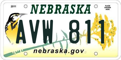 NE license plate AVW811