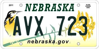 NE license plate AVX723