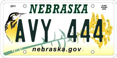 NE license plate AVY444
