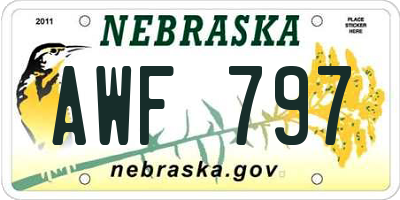 NE license plate AWF797