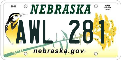 NE license plate AWL281