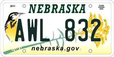 NE license plate AWL832