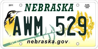 NE license plate AWM529
