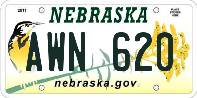 NE license plate AWN620