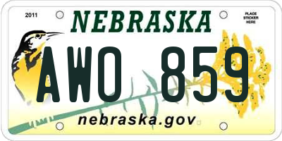 NE license plate AWO859