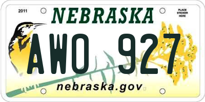 NE license plate AWO927