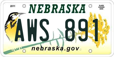 NE license plate AWS891