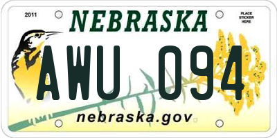 NE license plate AWU094